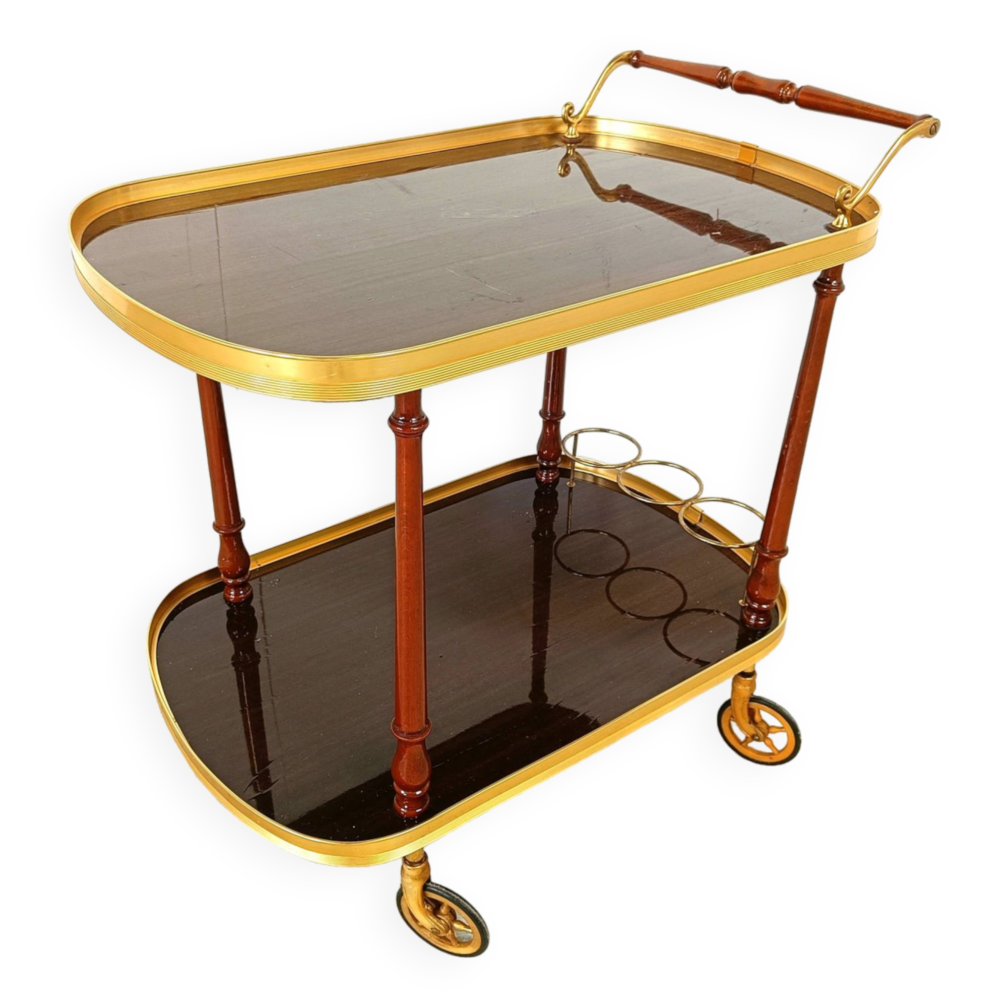 Neoclassical brass drinks  trolley, 1960s