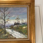 Oil Painting Canvas Country Path Landscape Nature Autumn LALLEMA