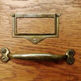 Vintage Industrial English Oak Filing Cabinet with Drawers, 1920s