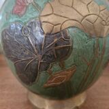 Cruche en bronze cloisonné d'émail vert d'eau