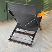 Vintage wood and canvas folding armchair by Tord Bjorklund for Ikea