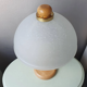 Vintage wooden table lamp with glass lampshade, 80s