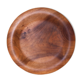 Round artisanal walnut dish