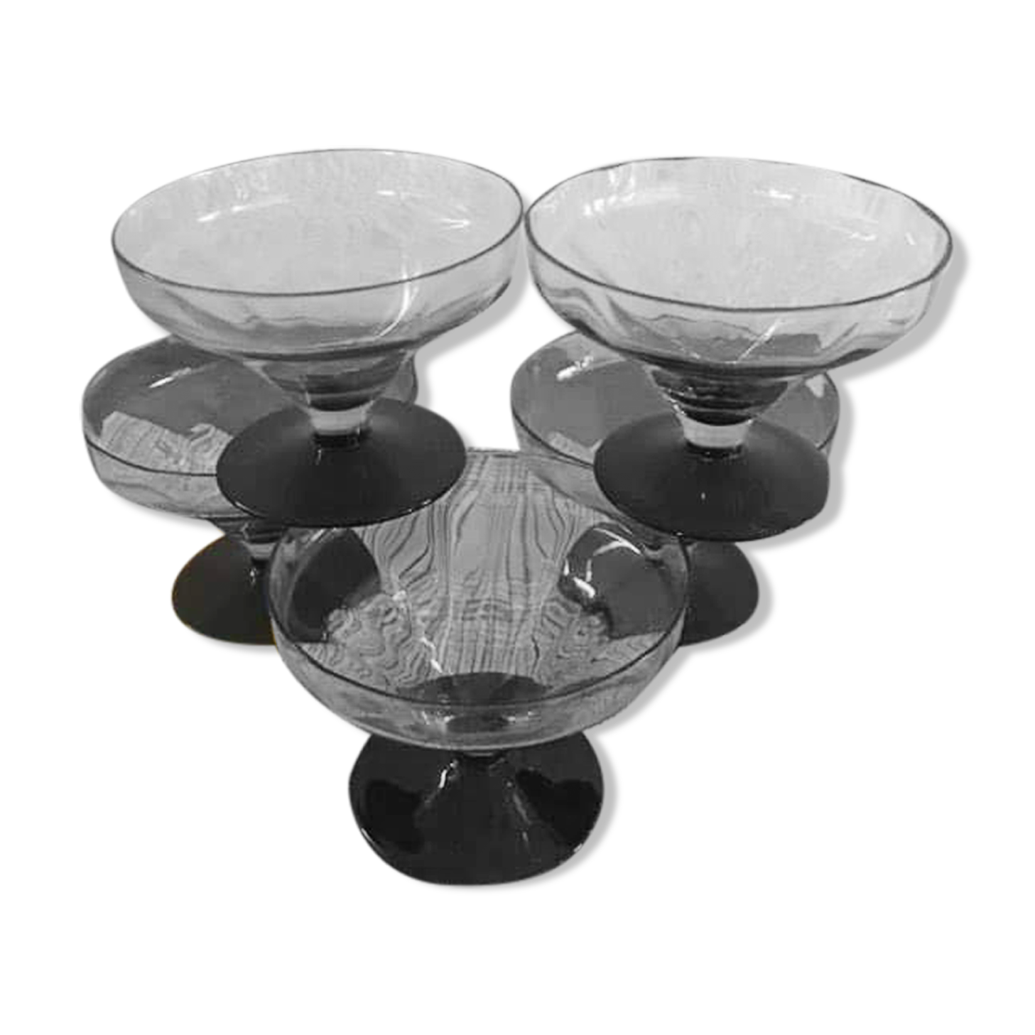 Five vintage cuts with blue glass