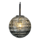 Smoky glass pendant light by Doria Leuchten 1970