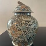 Vintage covered stoneware pot