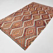 Geometric Style 5x9 Vintage Kilim Rug, 155x268Cm
