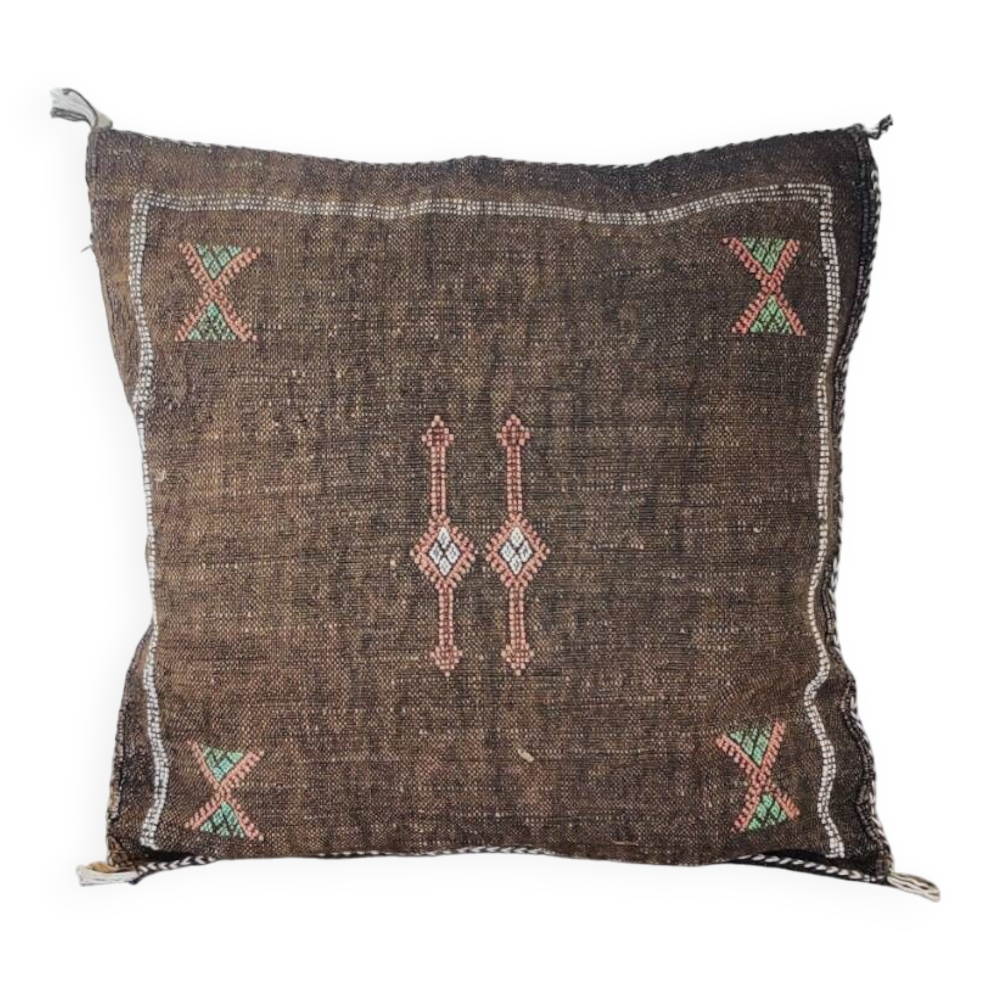 Moroccan brown bohemian cushion