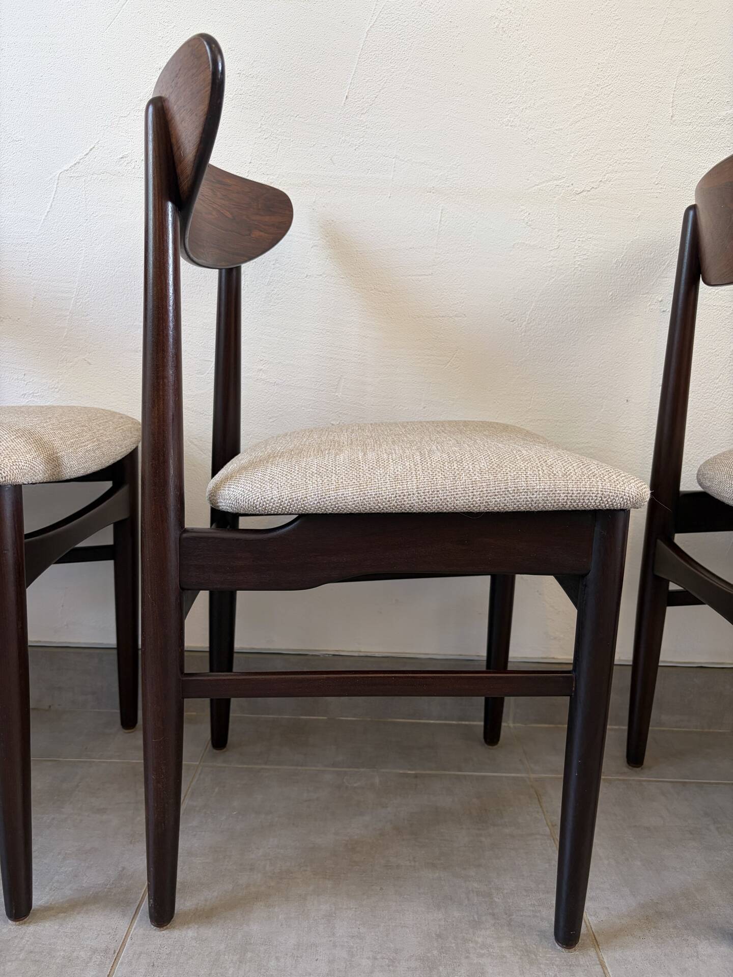 6 vintage Scandinavian teak chairs by Dyrlund