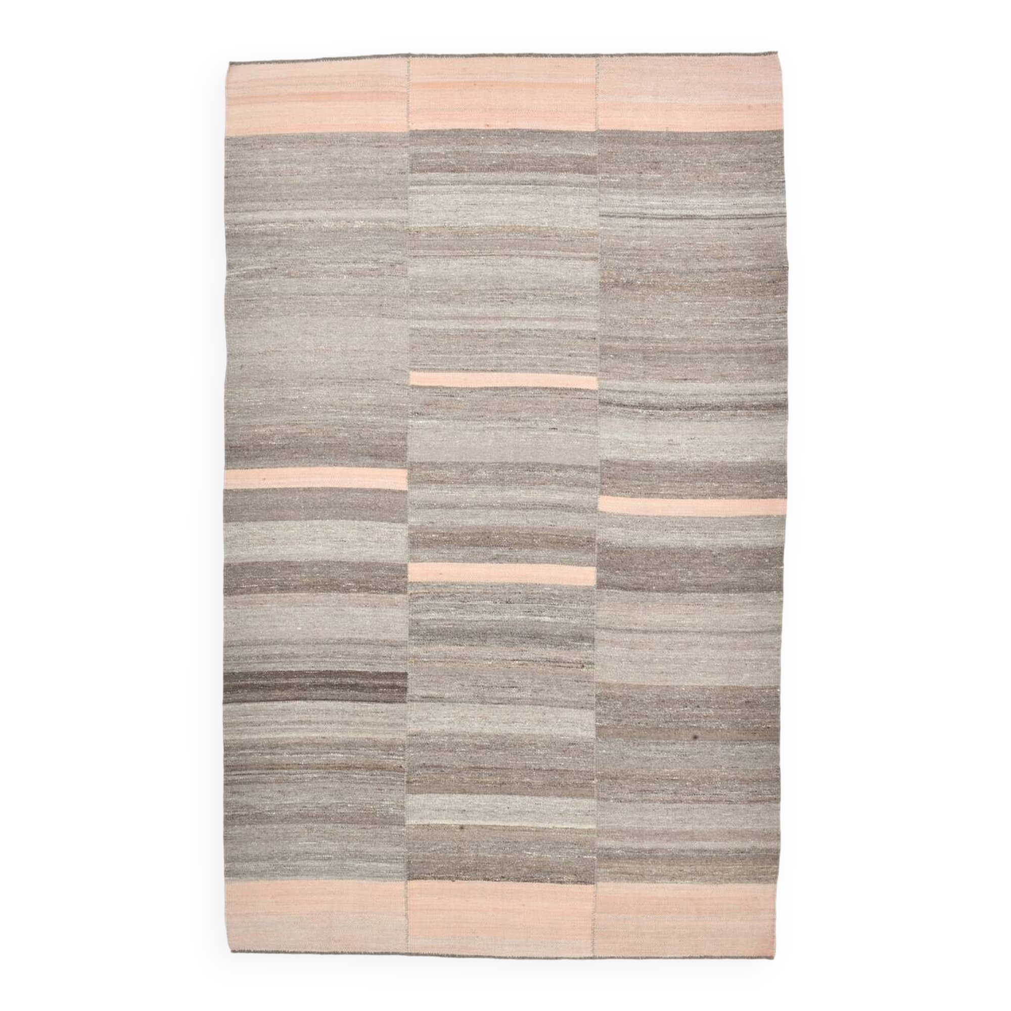 6x10 Salmon & Brown Contemporary Vintage Kilim Rug, 188x304Cm SK 33353