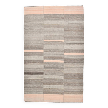 6x10 Salmon & Brown Contemporary Vintage Kilim Rug, 188x304Cm SK 33353