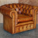 Chesterfield suite three-piece leather set