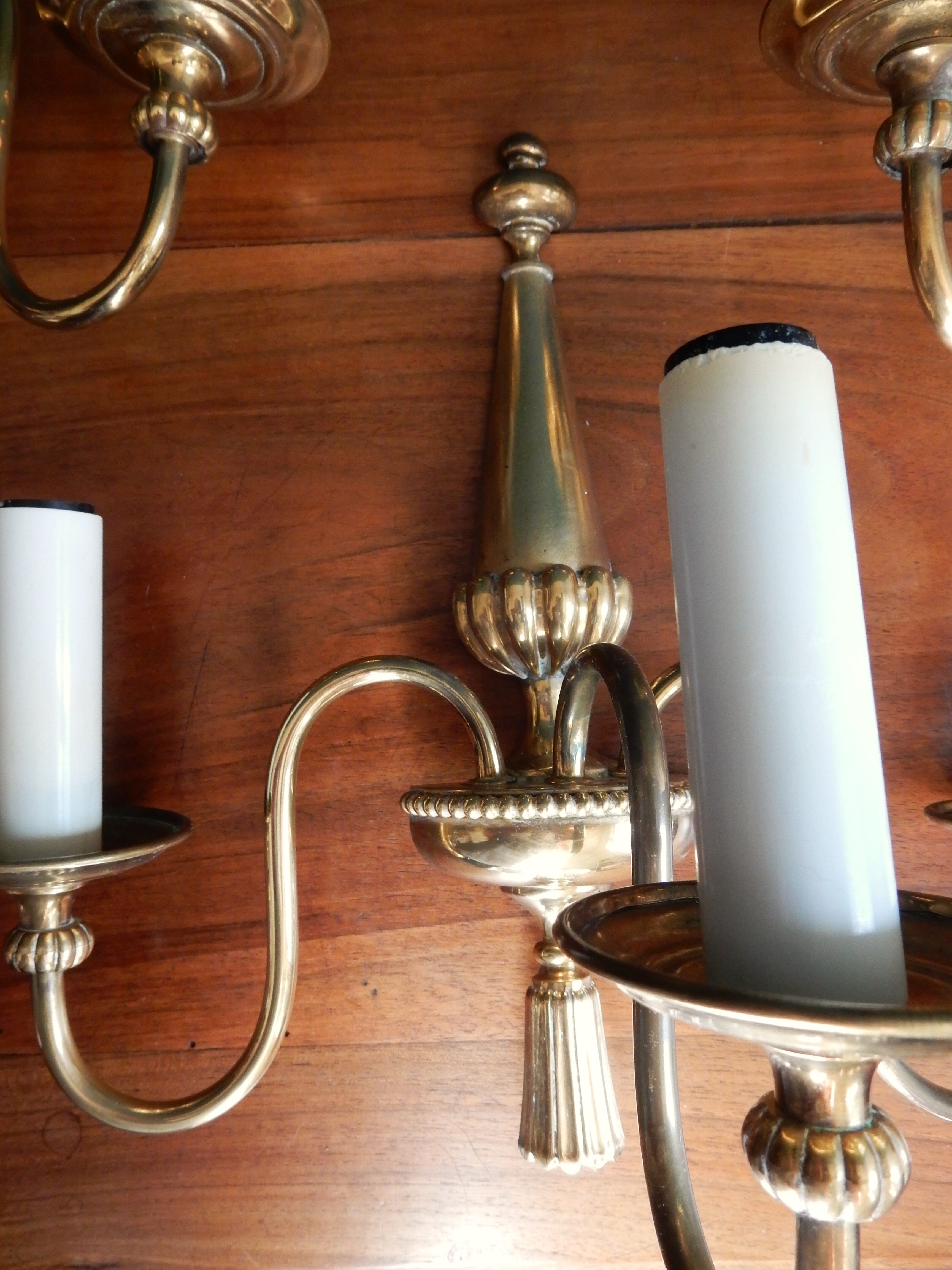 Brass wall chandelier 3 burners