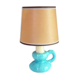 Blue ceramic lamp in the shape of a candle holder, 1960s