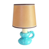 Lampe en céramique bleue forme de bougeoir, années 60