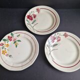 Lot de 3 assiettes à dessert anciennes Sarreguemines