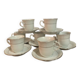 Suite of 7 coffee cups with saucers THUN