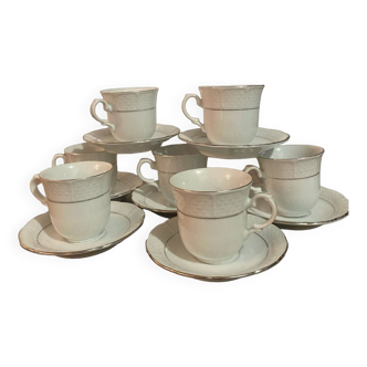 Suite of 7 coffee cups with saucers THUN
