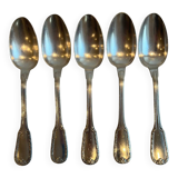 Set of five Bonlanger silver spoons