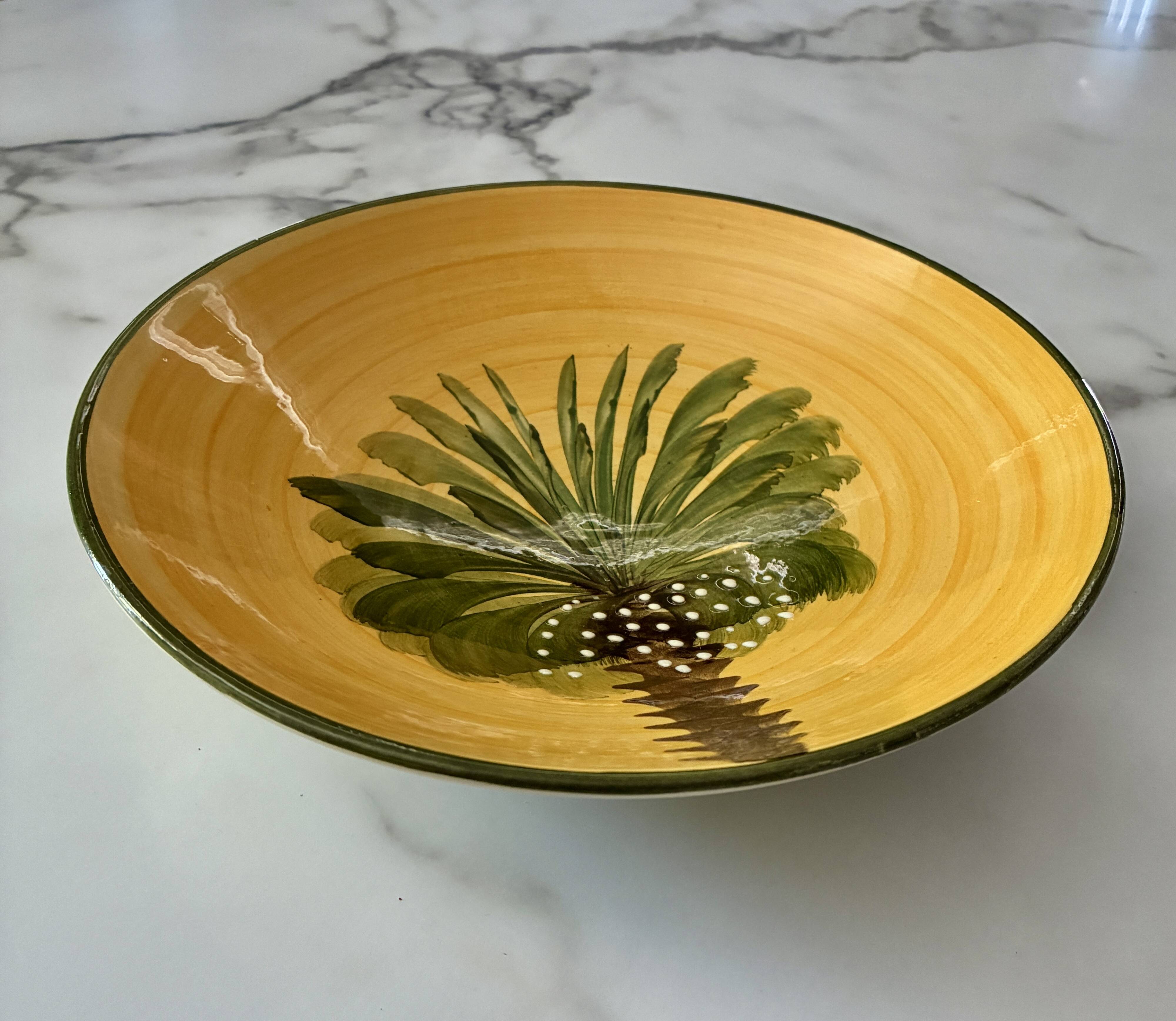 Plat rond palmier poterie Le Photophore