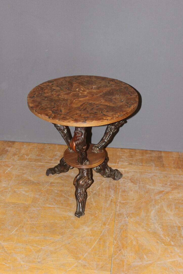 Guéridon brutaliste en cep de vigne vers 1950