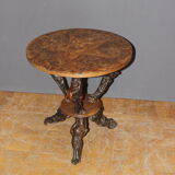 Brutalist pedestal table in vine around 1950