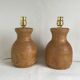 Pair of turned wooden bedside lamp legs