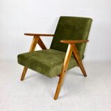 Vintage B-310 VAR armchair in olive green velvet from 70th