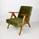 Vintage B-310 VAR armchair in olive green velvet from 70th