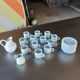 12 bistro coffee cups and 2 pots
