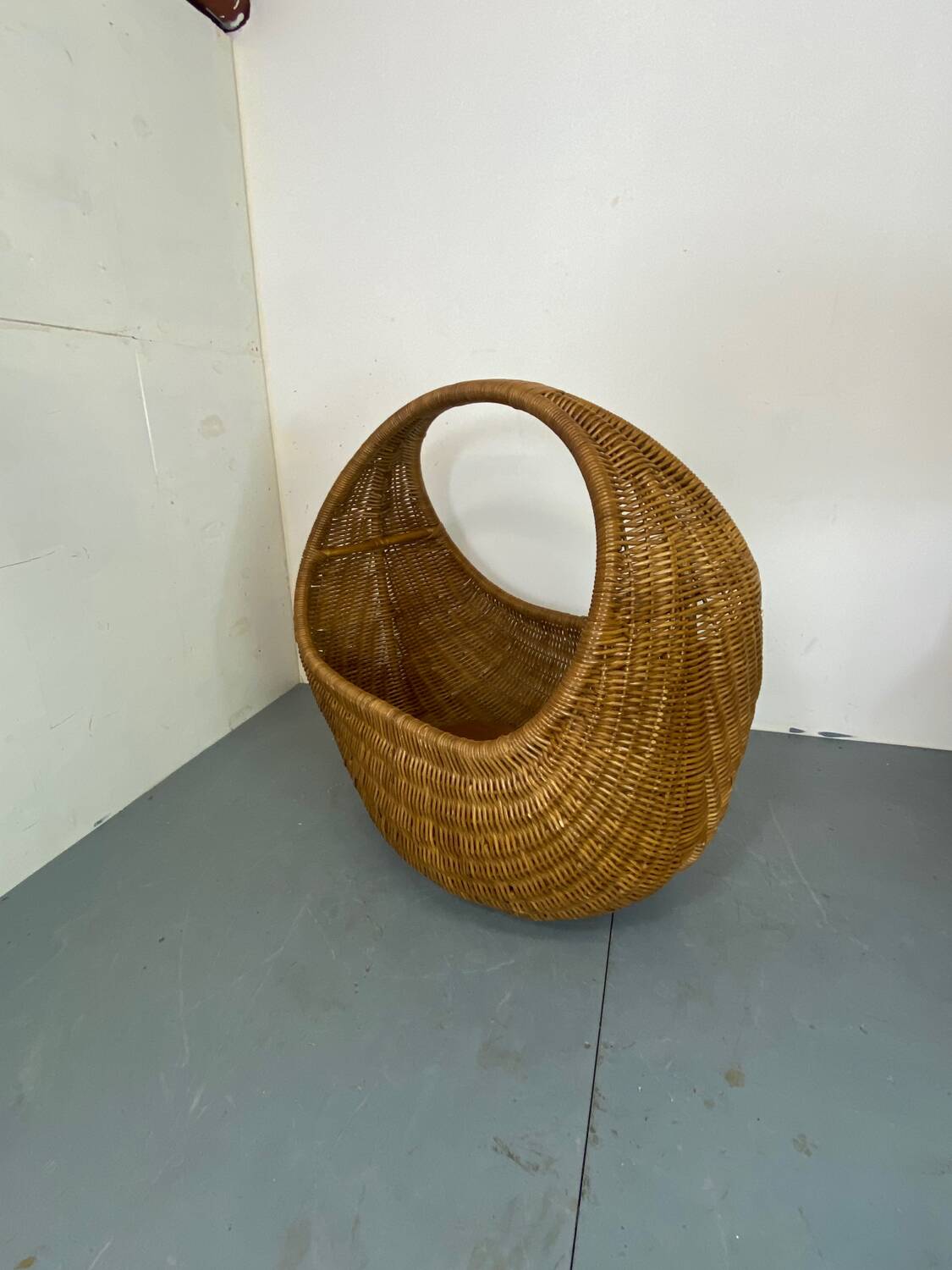 Vintage Wicker and Bamboo Basket Baby Bed  Netherlands, 1960s
