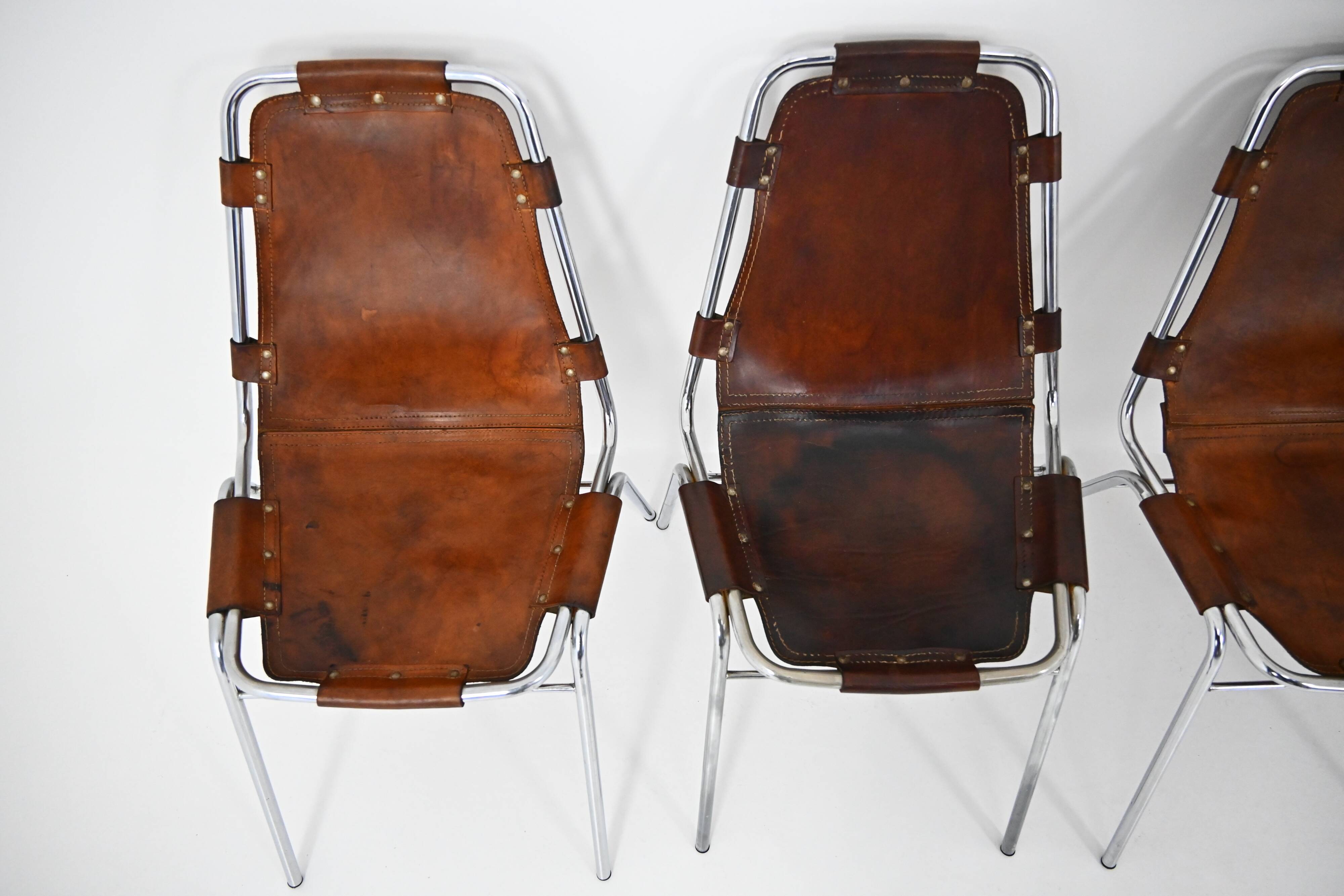 Set of 6 "Les Arcs" Chairs by Charlotte Perriand, 1960s