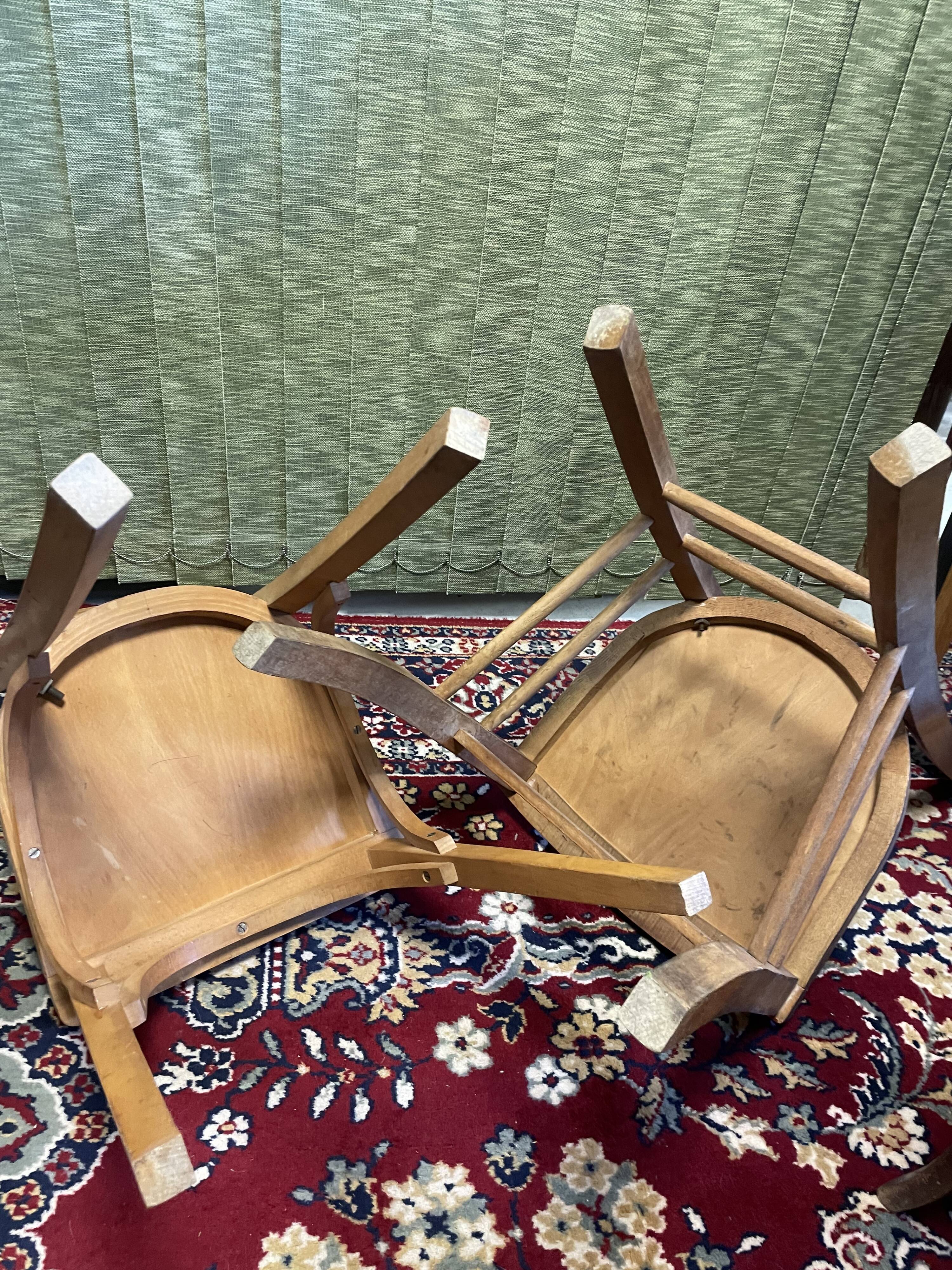 Set 4 vintage mismatched bistro chairs 50