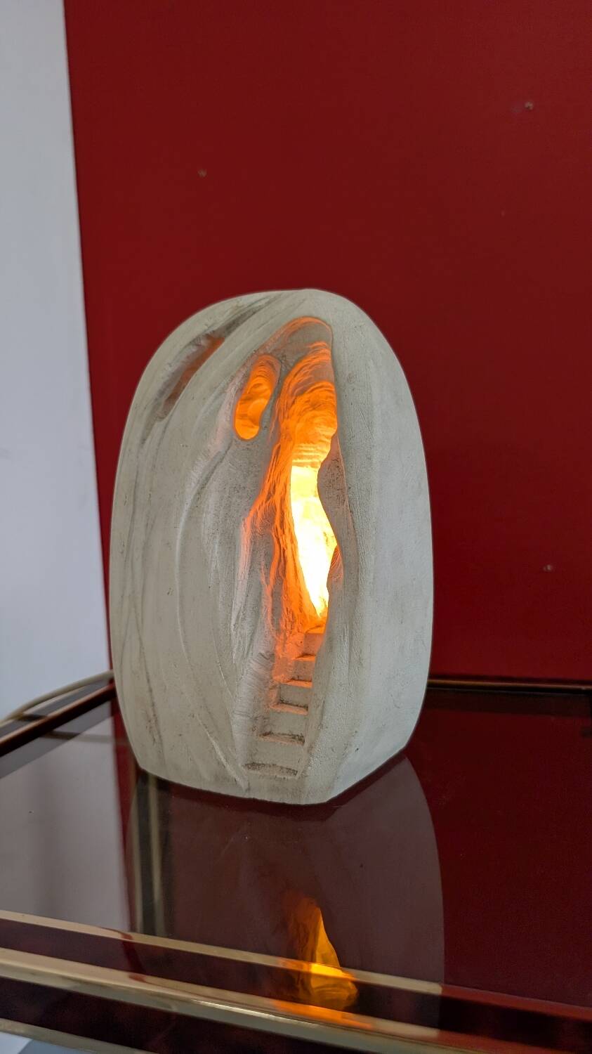 Cave lamp in Chavigny stone - Arsène Galisson