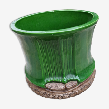 Vintage green flower pot cache Christian Dior