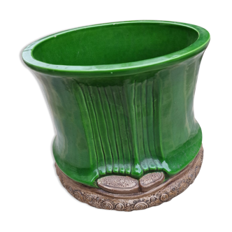 Vintage green flower pot cache Christian Dior