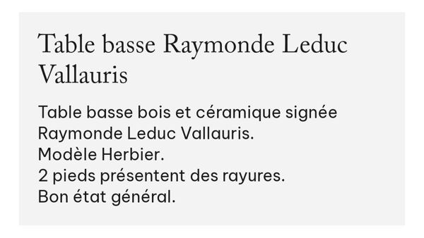 Table basse céramique Vallauris