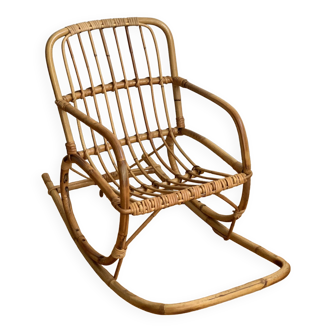 Rocking chair enfant en rotin