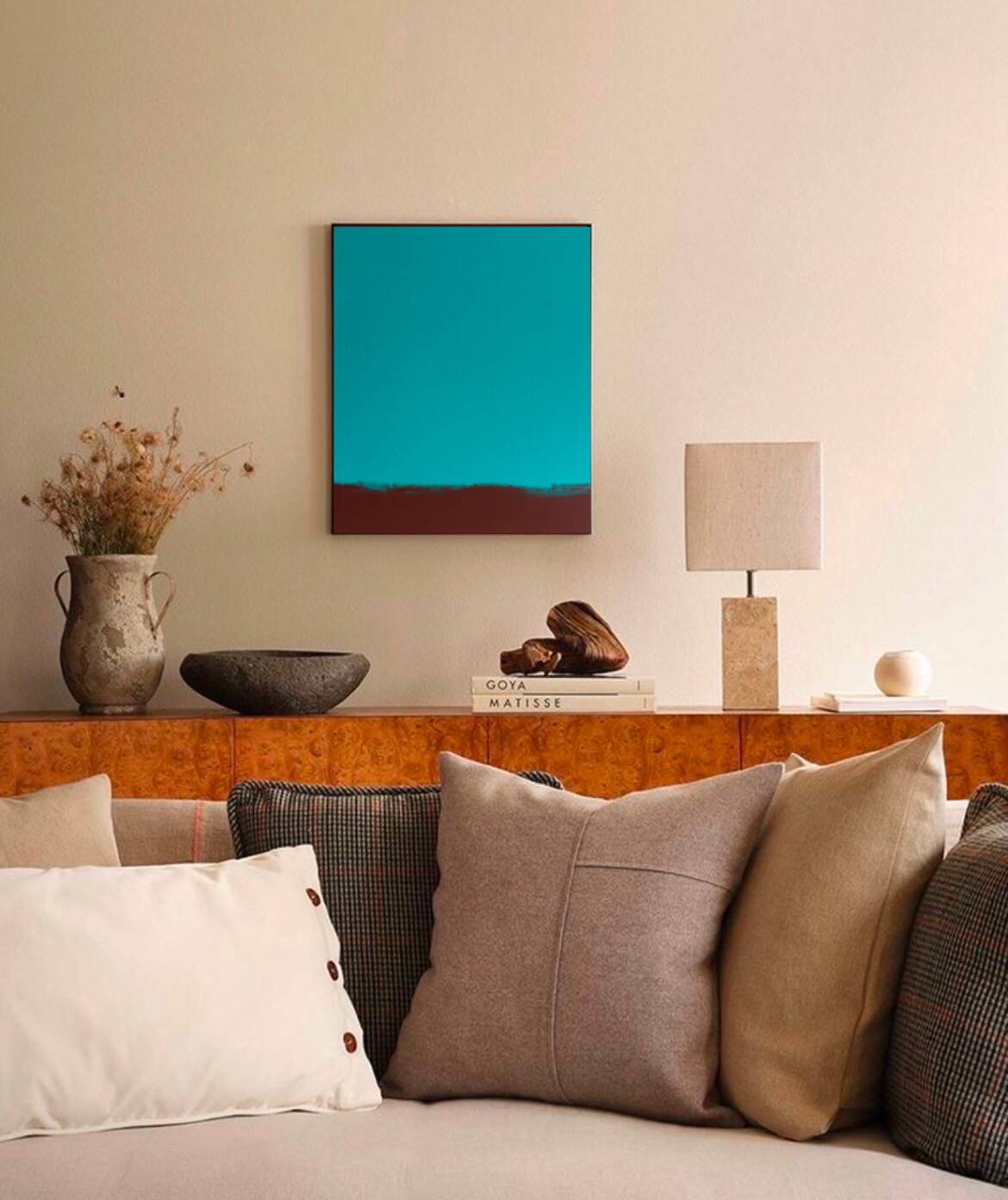 Minimalist painting "Meditative turquoise"