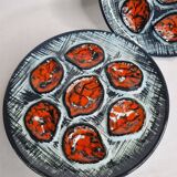 Set of six plates, oyster set, Pornic, 25 cm