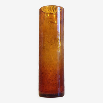 La Rochère scroll vase in blown amber glass