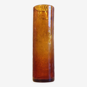Vase rouleau la Rochère en verre ambré soufflé
