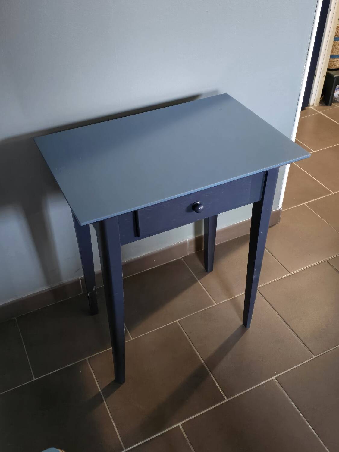 Blue painted side table
