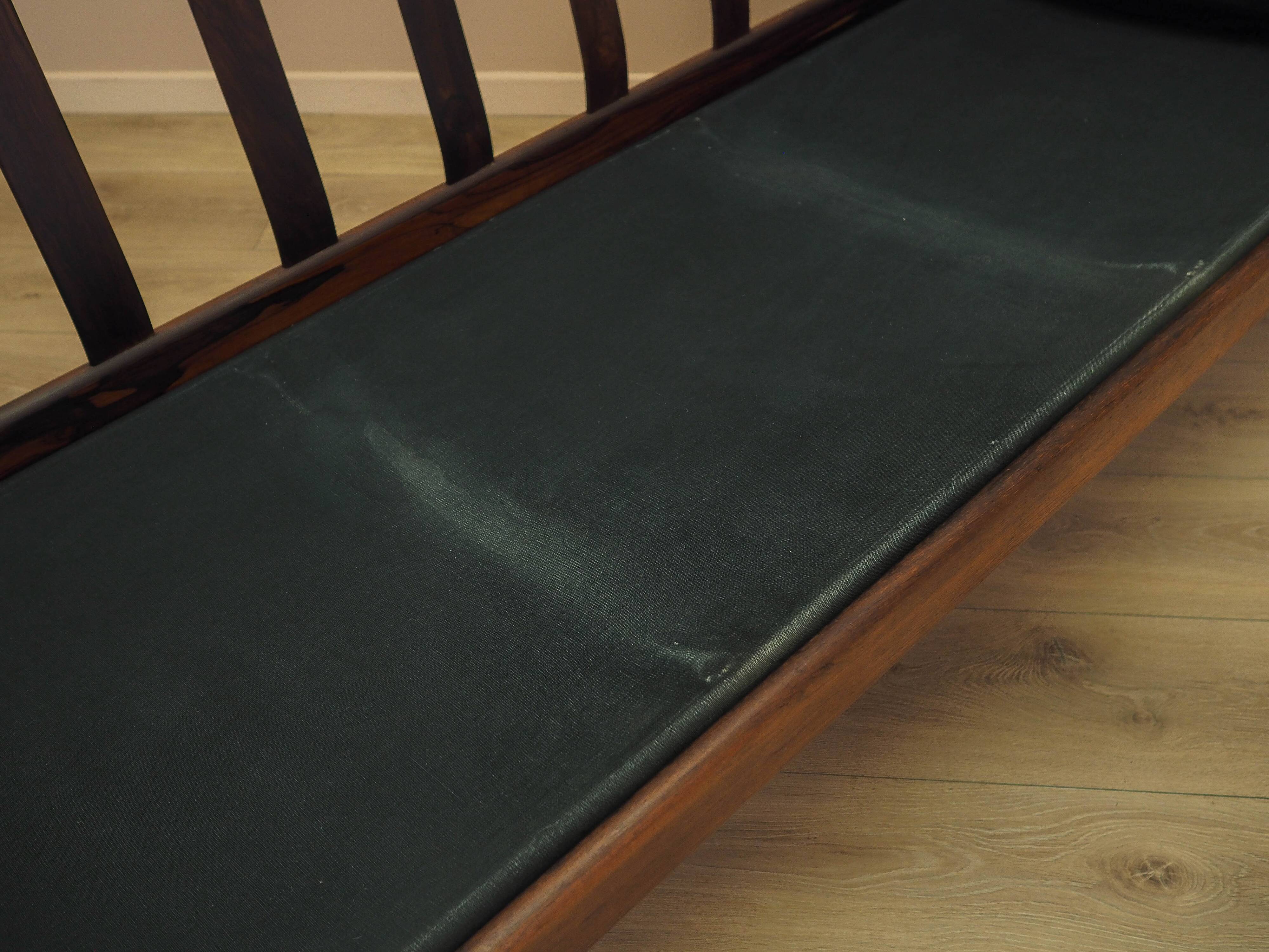 Rosewood sofa Gunnar Myrstrand for Källemo, black leather, 1960s