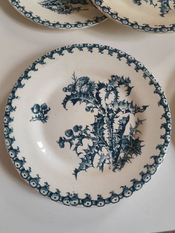 6 assiettes Gien XIXeme