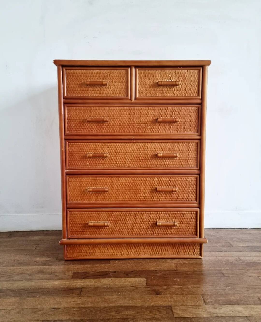 Woven Wicker Chest of Drawers