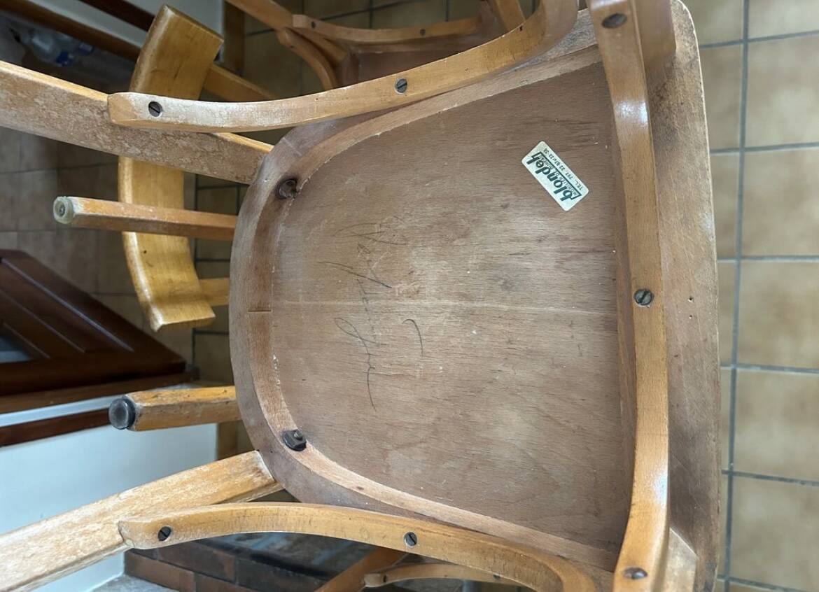 Set of 5 Baumann wooden chairs