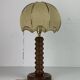 French modernist wood turned mushroom cocoon table lamp, 1950s