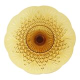 Art Deco Amber Cake Stand Depression Glass 33cm