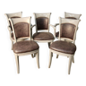 Suite of 3 armchairs and 2 restaurant chairs